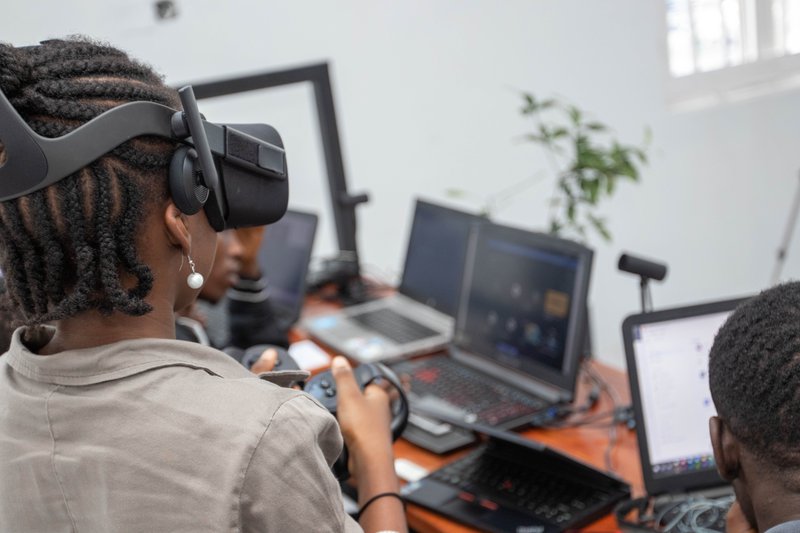 Young girl with VR Headset @ NASA Space Apps Challenge 2020