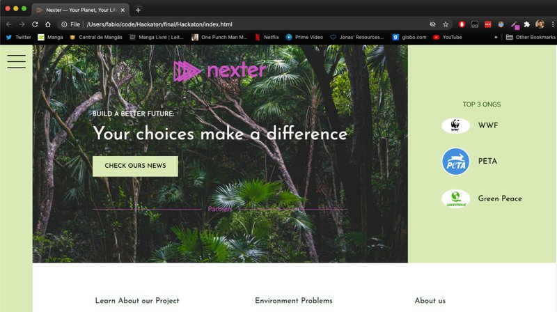 Here we have the beginning of the web page, containing on the right the 3 NGOs that most contributed to the cause