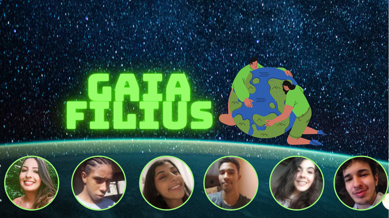 The Gaia Filius Group | In order: Thayná Rezende Souza, Paulo Henrique Divino e Silva, Ana Carolina Rodrigues de Ávila, Gustavo Alves de Souza, Giovanna Oliveira Martins, Gabriel Rezende Souza