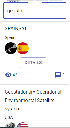 Update: Using our live search feature, satellites can be found by their name, country, type or even their launch date !!!!