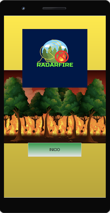 Primera vista del prototipo del app de reportes de incendios en panama. 