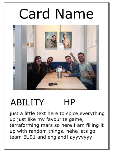 Just a draft game card. I want your thoughts!