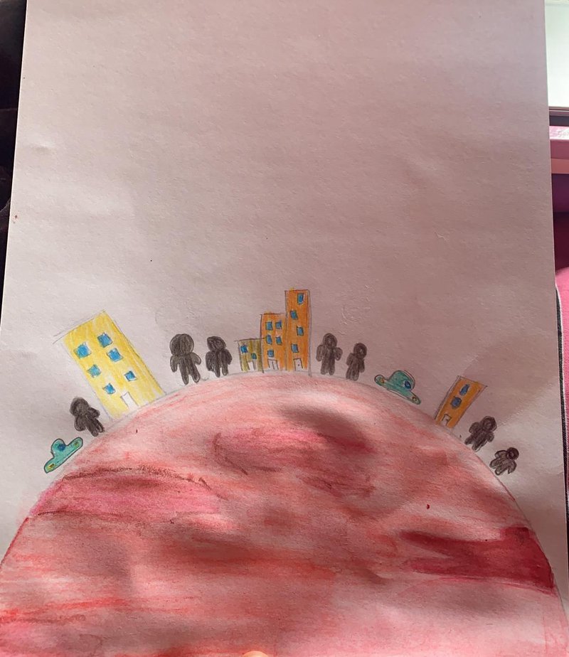 Boceto llegada a Marte 