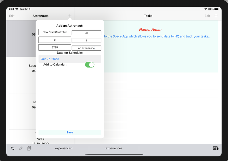 Add An Astronaut - Modal