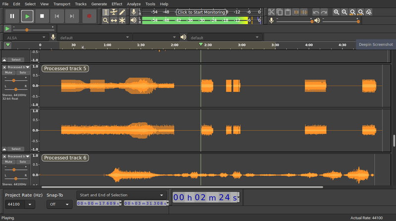 Working on the audiotrack final mastering settings.